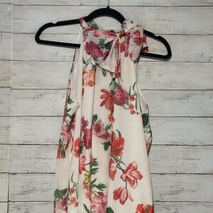 New York & Company Floral Blouse - White and Pink